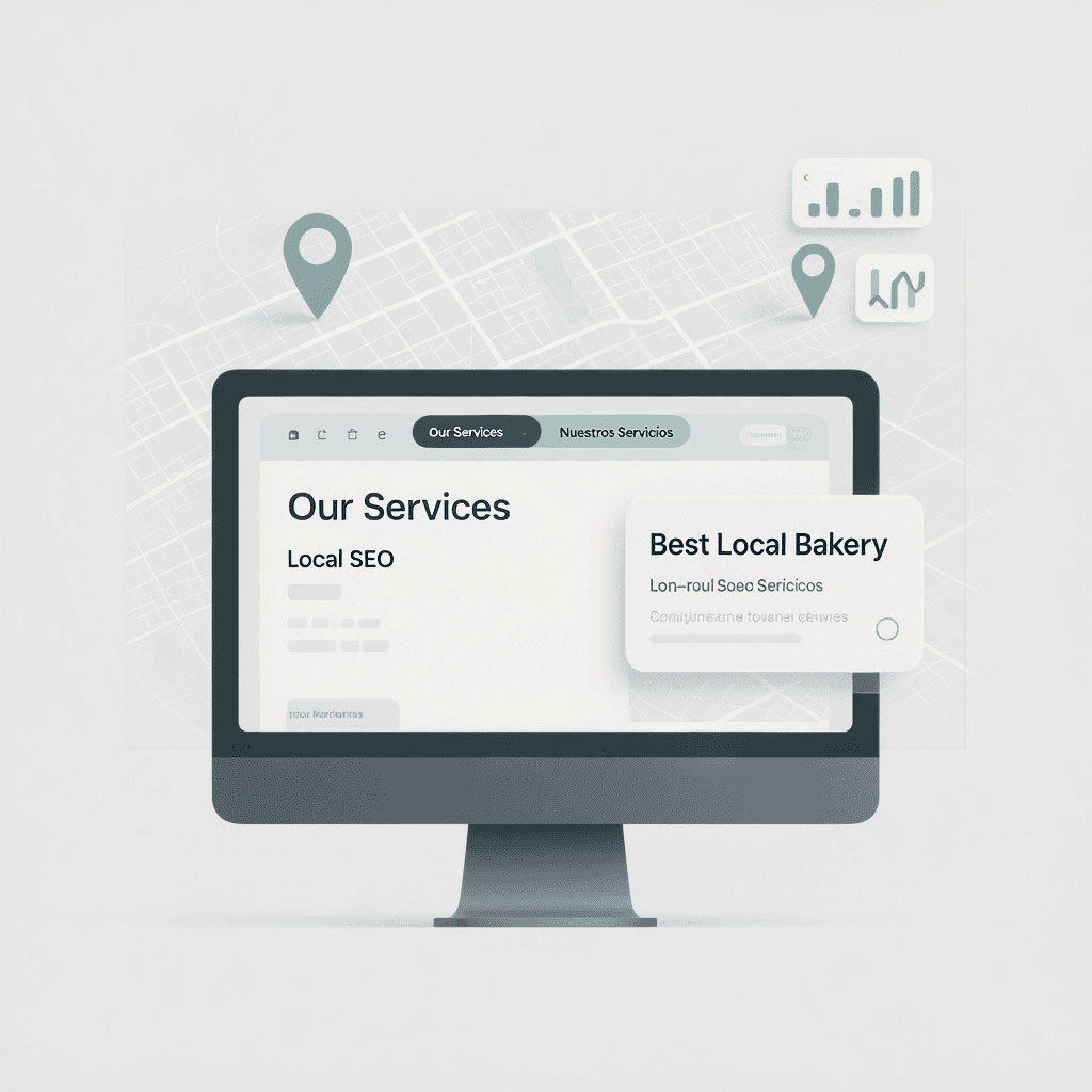 Diagram showing hreflang tag connections between English and Spanish website pages