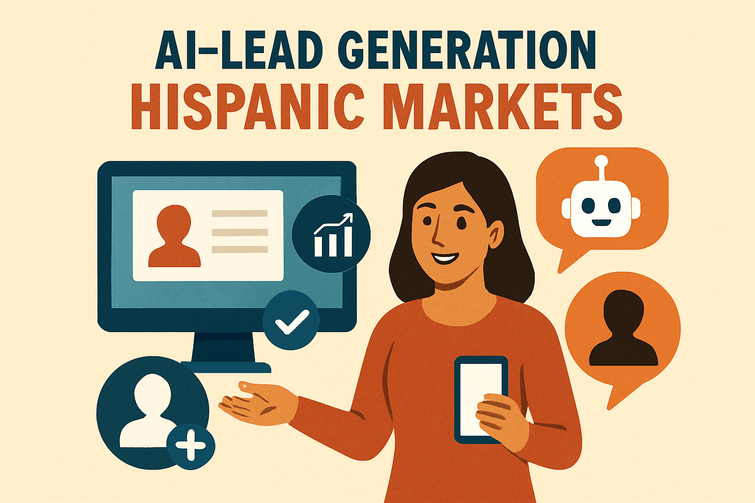 AI lead generation dashboard showing bilingual lead scoring and Hispanic audience targeting with conversion metrics
