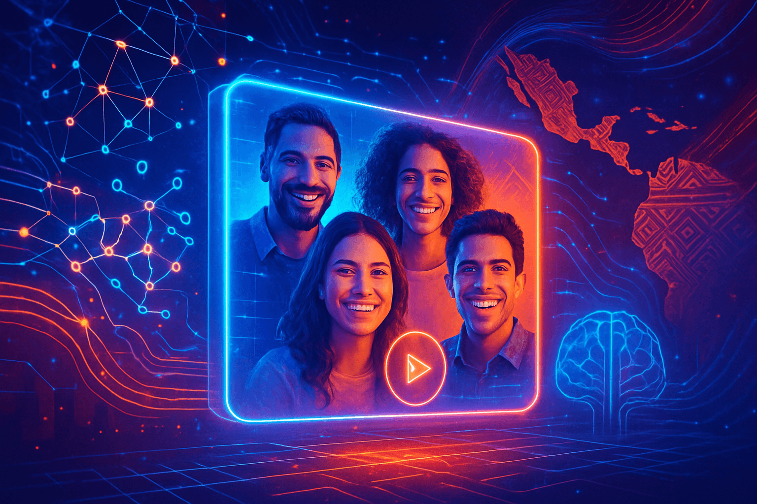 AI video editing interface showing bilingual video content creation with Spanish captions and cultural adaptation options