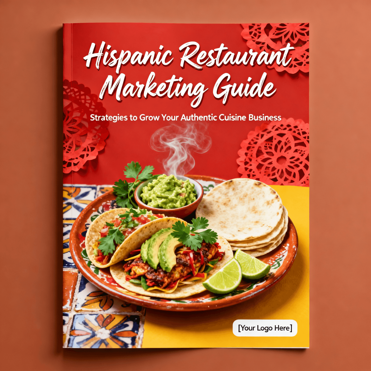 Vibrant Hispanic family enjoying meal together at restaurant with bilingual menu visible and festive atmosphere